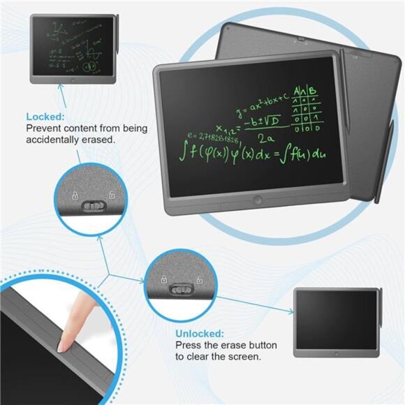 LCD Writing Tablet 15 Inch, Erasable Electronic Writing Pad, Large Doodle Board - Picture 4 of 6
